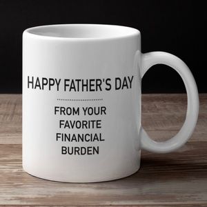 Funny Ceramic Father's Day Coffee Mug: "From Your Favorite.." Dad Cup